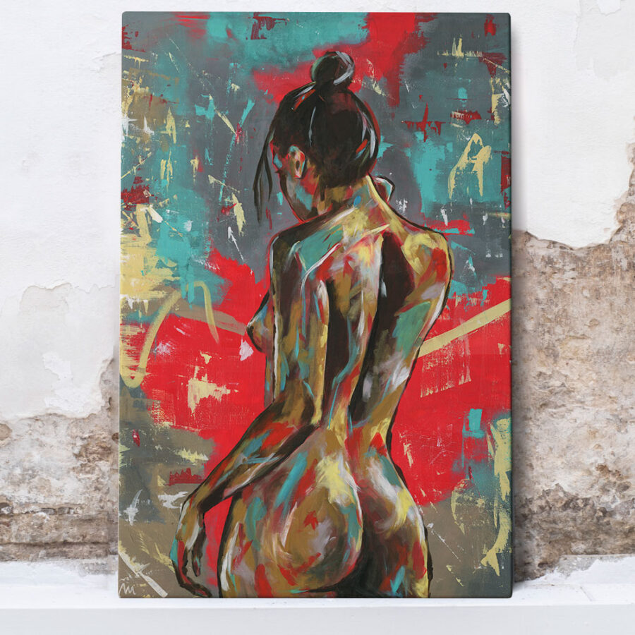 painting of Naomi Lucia, abstract painting of naked woman