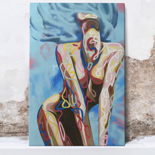 sexy abstract painting of naked woman