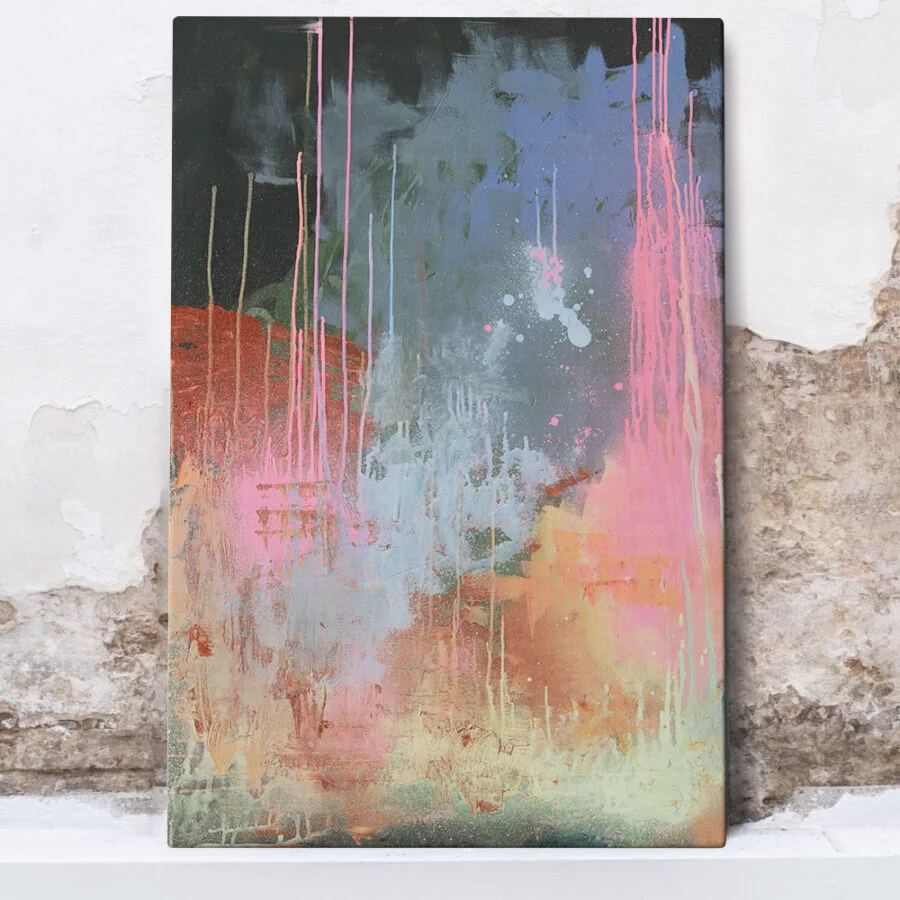 abstract painting colourful, spray paint abstract painting