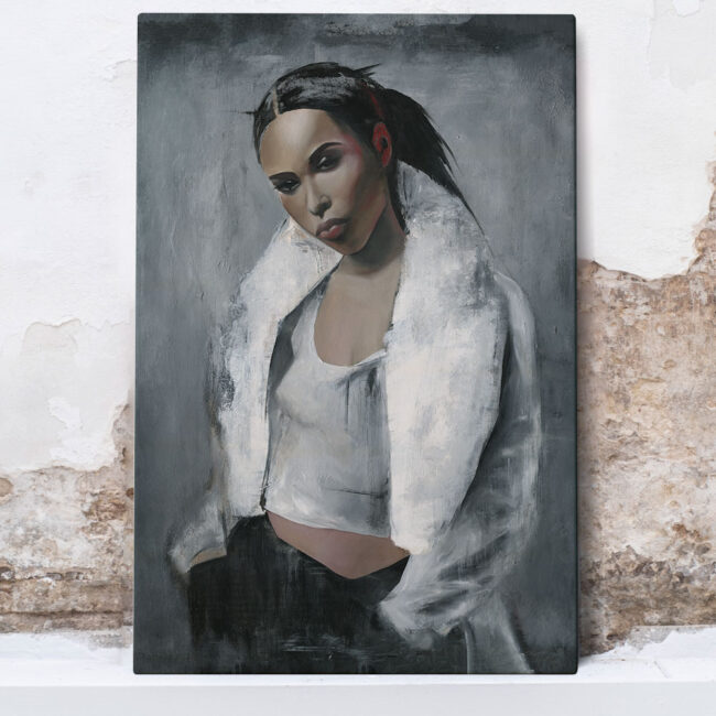 wall art of Aaliyah, portrait of a strong woman