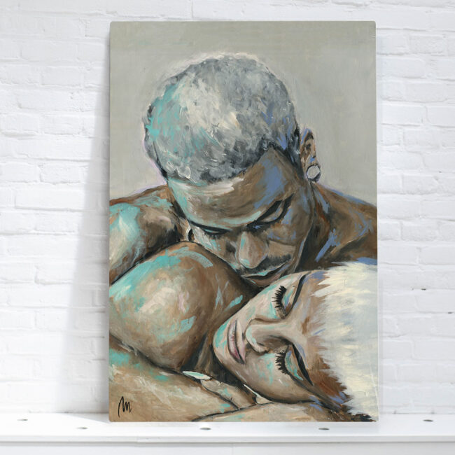 painting of couple abstract
