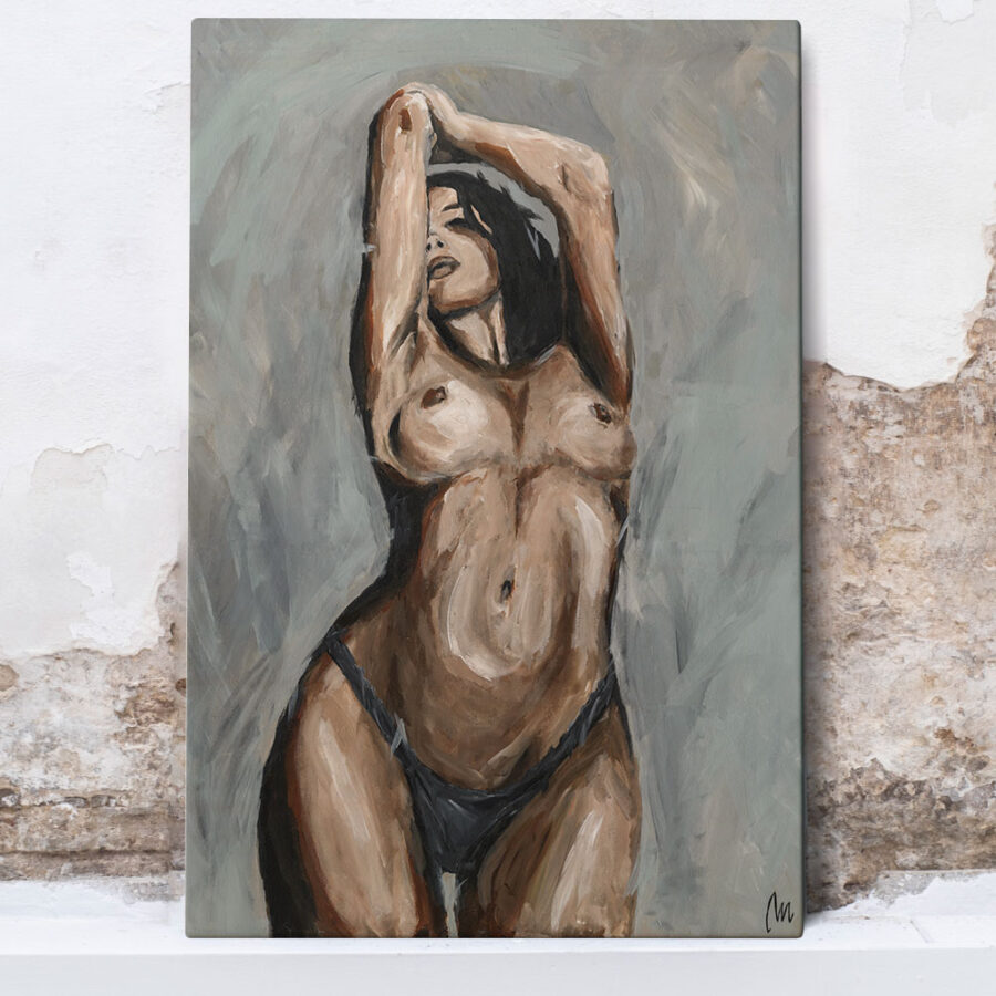 woman art on canvas, female body wall art