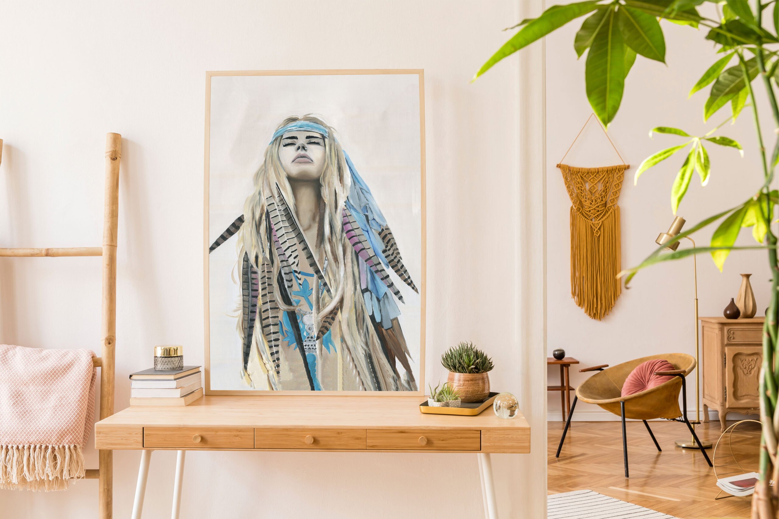 Handmade paintings of nature woman